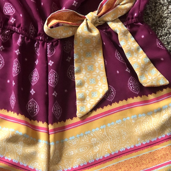 Living Doll Fall Boho Romper Size Large - Picture 2 of 6